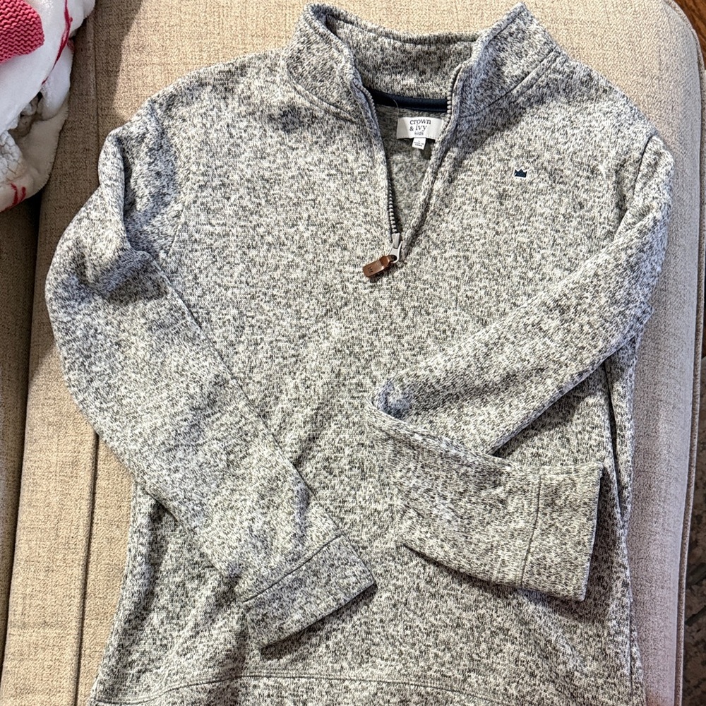 Crown & Ivy Gray Zip-Up Jacket